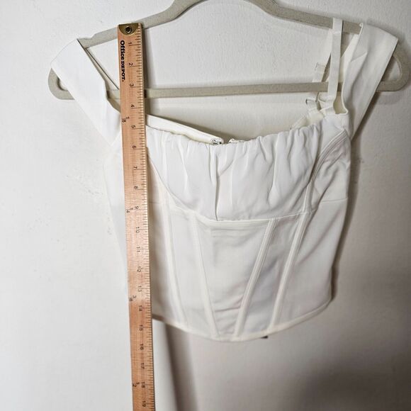 NWT I.Am.Gia. White Bridget Off The Shoulder Corset Boning Top Back Zip S - Picture 7 of 9
